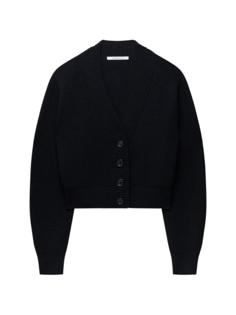 Another Tomorrow ribbed cropped cardigan