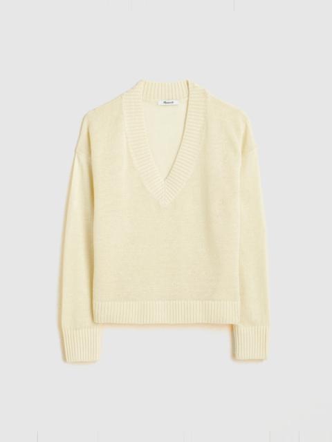 Madewell Deep V-Neck Sweater in 100% Linen