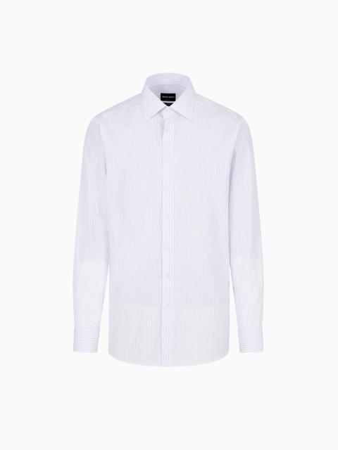 GIORGIO ARMANI Regular-fit shirt in striped cotton
