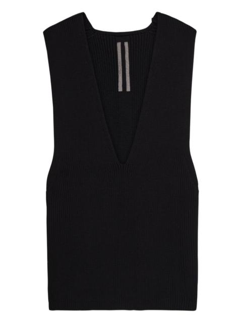Rick Owens V-neck ribbed vest