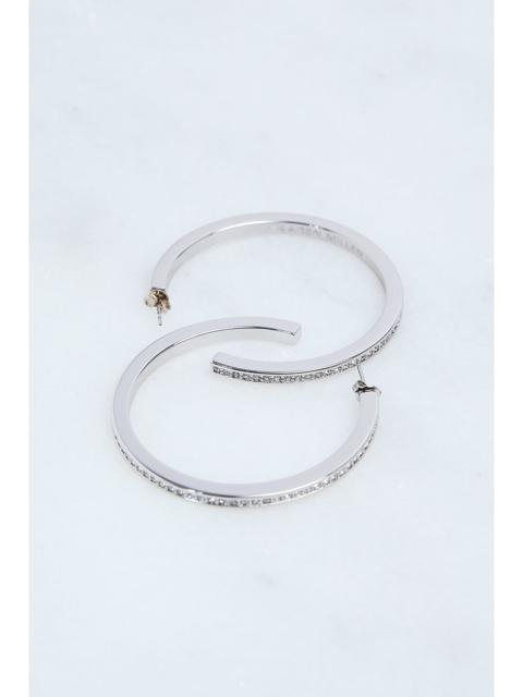 KAREN MILLEN Hand Set European Crystal Large Hoop Earrings