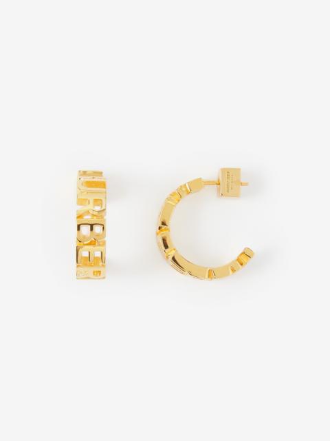 Burberry Gold-plated Logo Hoop Earrings