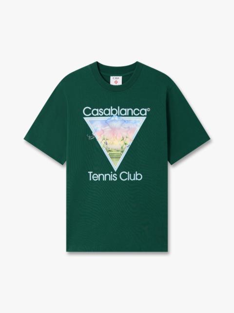 CASABLANCA Dark Green Tennis Club Icon Short Sleeve T‑Shirt