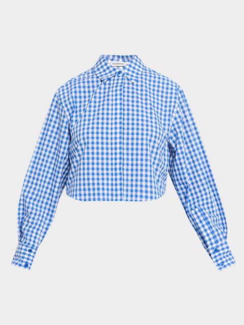 SIMKHAI Renata Cropped Gingham Shirt