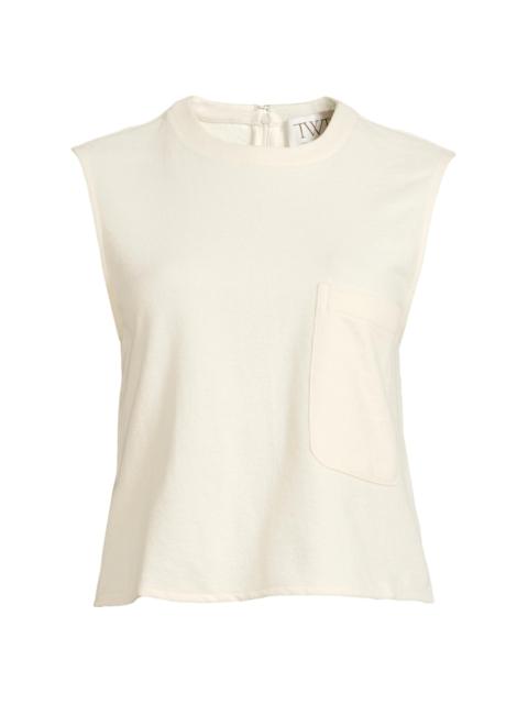 TWP Women's Short Muscle Cotton-Blend Tank - Ivory