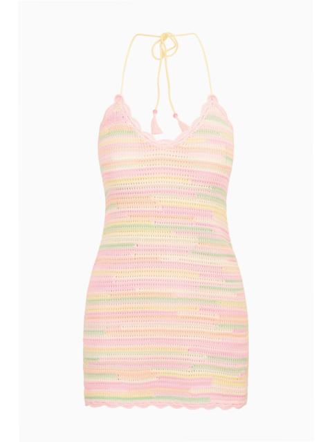 LoveShackFancy Zoa Cotton Crochet Mini Dress
