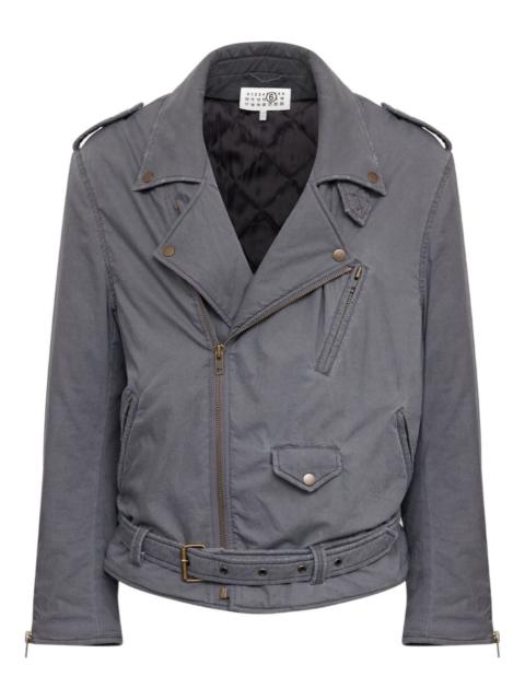 MM6 Maison Margiela belted zip-up biker jacket