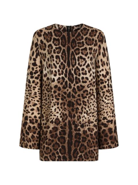 Dolce & Gabbana leo-print charmeuse top