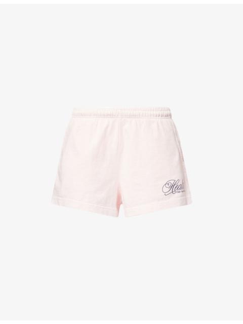 Sporty & Rich Health script Disco cotton-Jersey Shorts