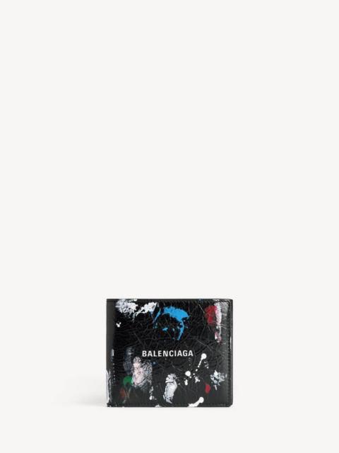 Men's Cash Square Folded Wallet in Black/multicolor