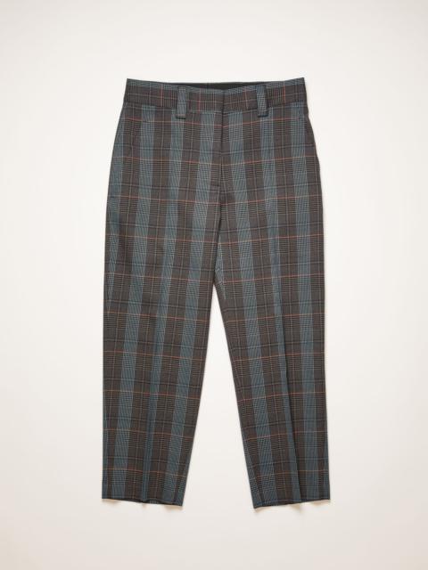 Acne Studios Tapered checked trousers blue/orange