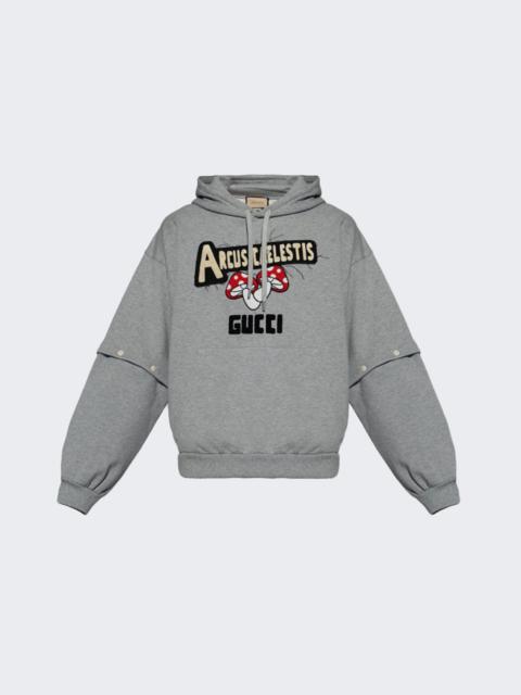 GUCCI Cotton Jersey Sweatshirt Medium Grey