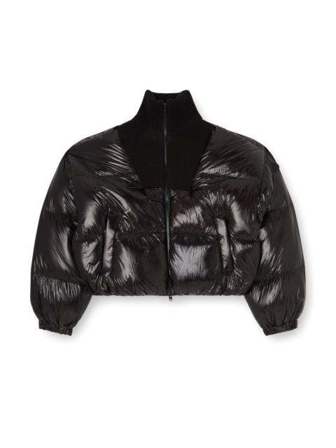 Diesel DOWN PUFFER JACKET IN RIPSTOP WITH KNITTED COLLAR