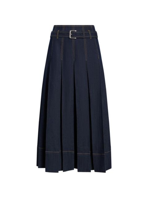 Cinq à Sept Rylee belted pleated midi skirt