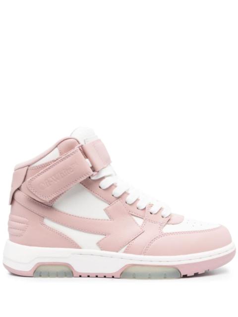 Off-White OFF-WHITE WOMEN Out Of Office Mid Top Leather Sneakers Pink White