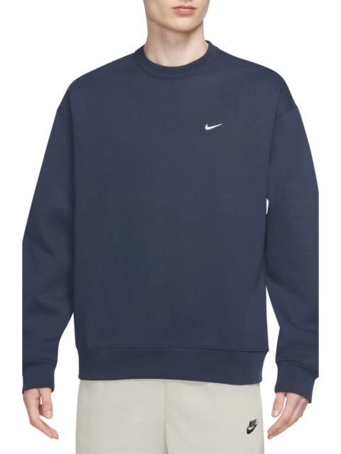 Solo Swoosh Oversize Crewneck Sweatshirt in Thunder Blue/White