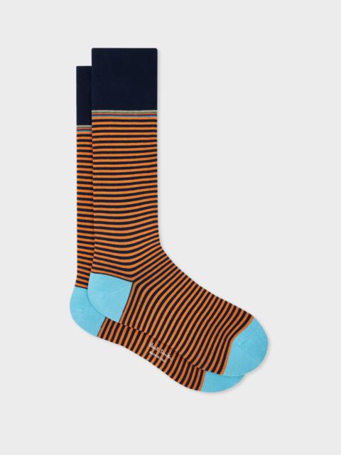 Paul Smith Navy and Orange Stripe Socks