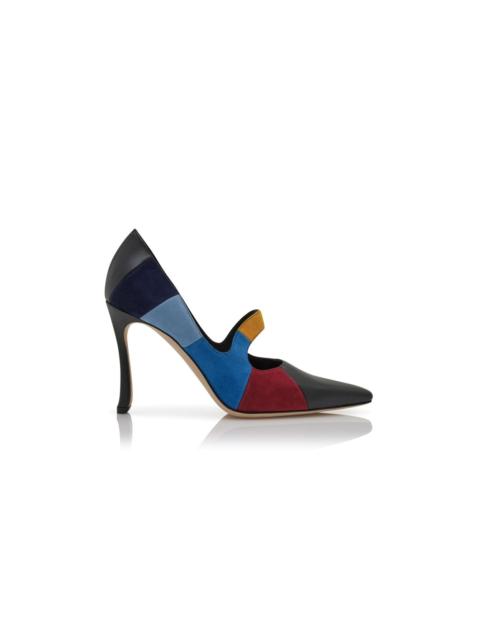 Manolo Blahnik Multicoloured Suede Mary Jane Pumps