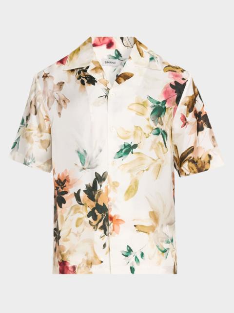 SIMKHAI Men & apos;s Casper Printed Silk Shirt