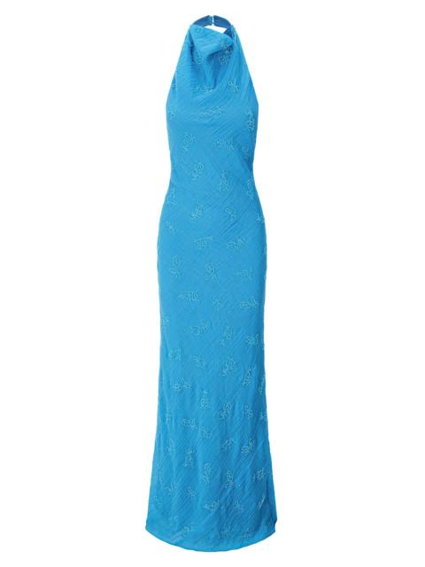 STAUD Women's Roselle Beaded Draped Gown - Pacific