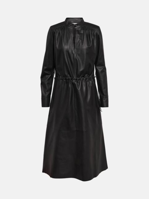 Yves Salomon Leather midi dress