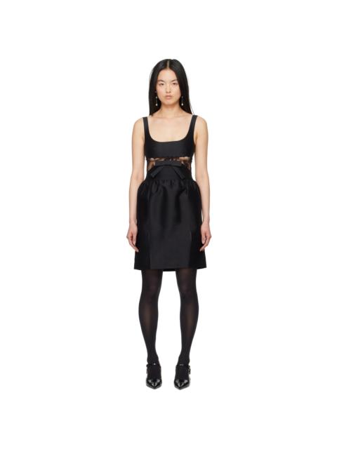 SHUSHU/TONG Black Lace Splicing Minidress