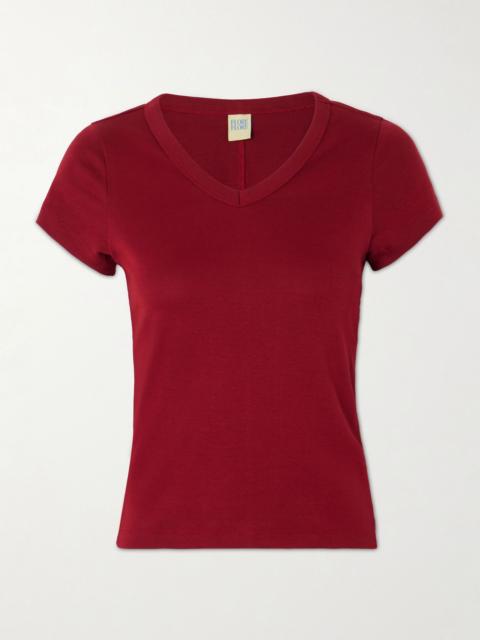 FLORE FLORE Jill Baby organic cotton-jersey T-shirrt Burgundy
