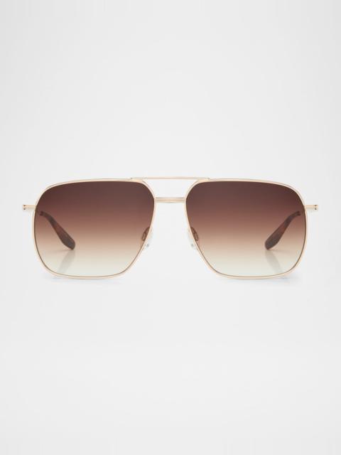 BARTON PERREIRA Men's Royale Titanium Aviator Sunglasses