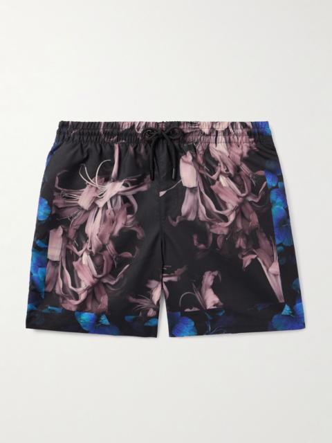 Dries Van Noten Straight-Leg Mid-Length Printed Swim Shorts Black