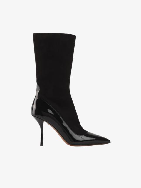 Alaïa ANKLE BOOTS IN SUEDE GOATSKIN AND PATENT CALFSKIN