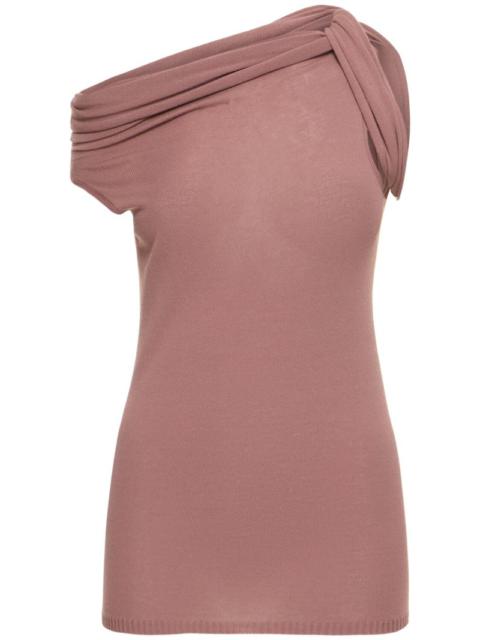 Twisted jersey sleeveless top
