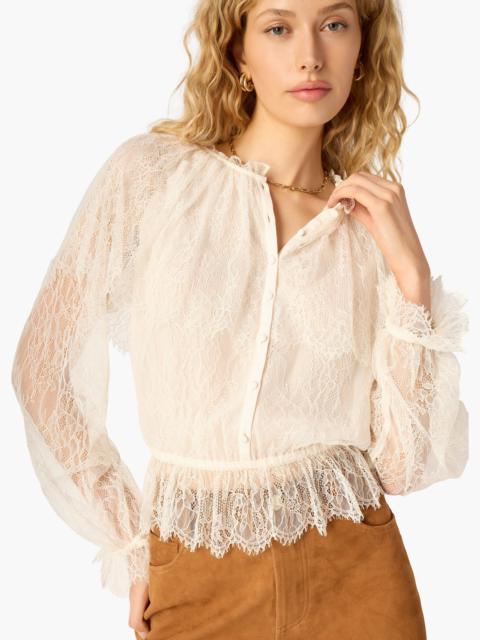 CAMI NYC VITORIA LACE BLOUSE MACADAMIA