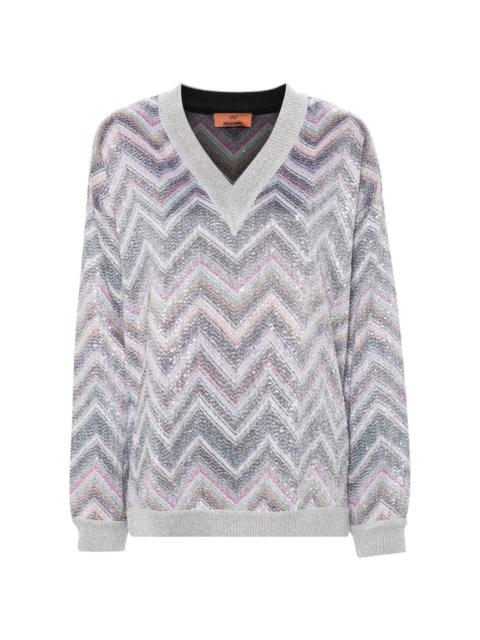 Missoni zigzag sequin-embellished jumper
