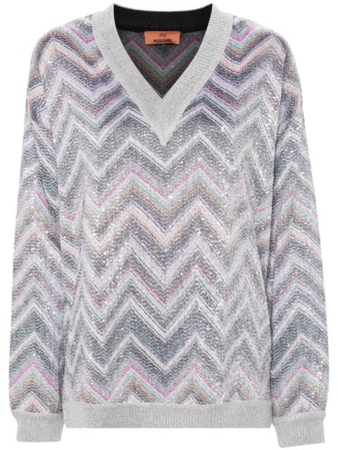Missoni zigzag sequin-embellished jumper