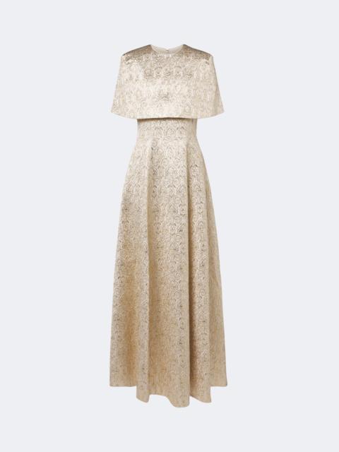 EMILIA WICKSTEAD Lucretia caped floral jacquard gown