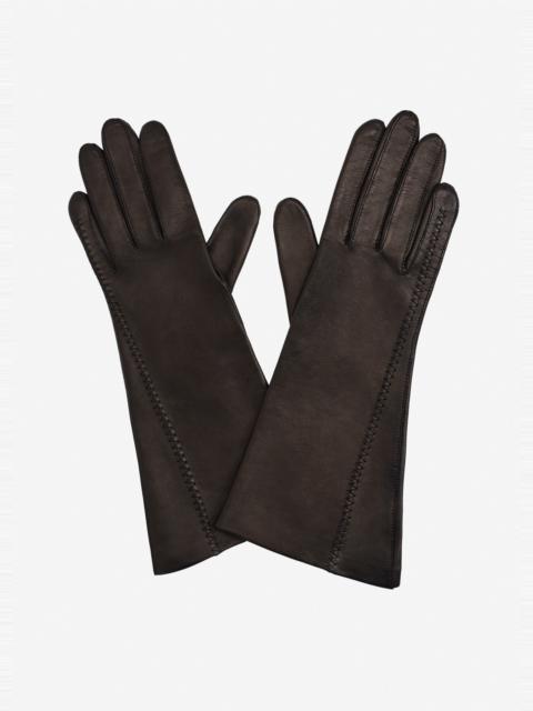 MAGDA BUTRYM Mid-length leather gloves in black