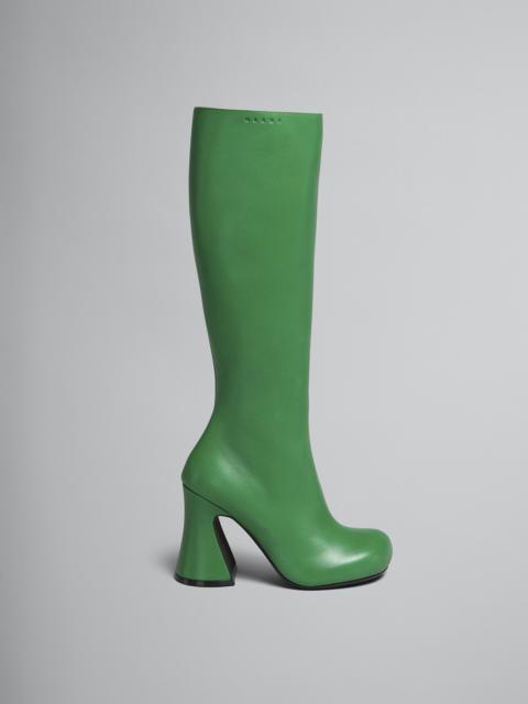 Marni GREEN LEATHER BOOT