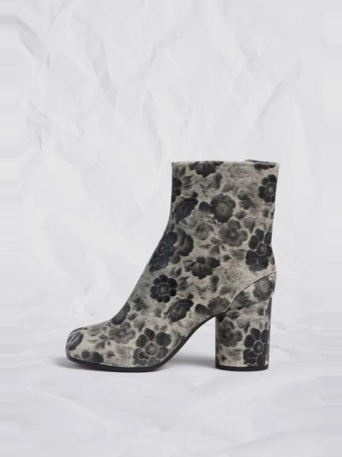 Maison Margiela Tabi Ankle Boots Crackle Flower Print