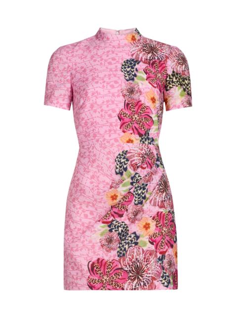 SALONI Women's Printed Draped Sheath Minidress - Bamboo Bloom Plmt