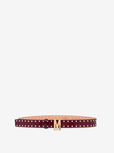 Moschino GOLD STUD CALFSKIN M BELT