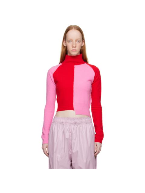 TALIA BYRE Pink & Red Patched Turtleneck