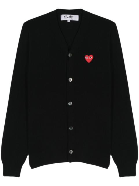 Comme des Garçons PLAY V-Neck Cardigan Red Emblem