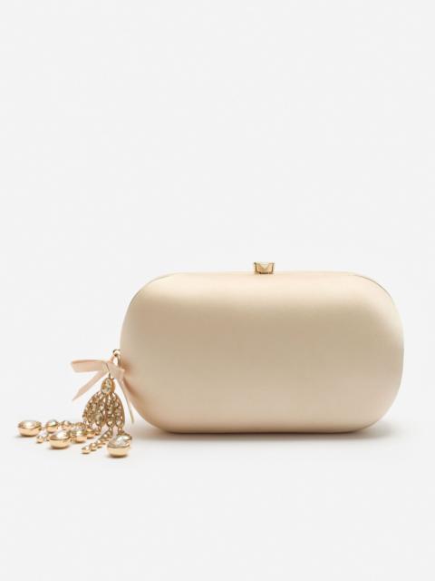 self-portrait Champagne Rectangle Satin Clutch Bag