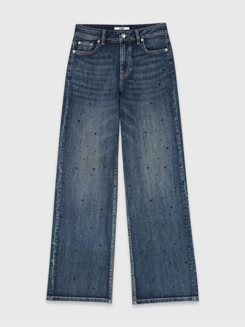 maje Wide-leg rhinestone jeans