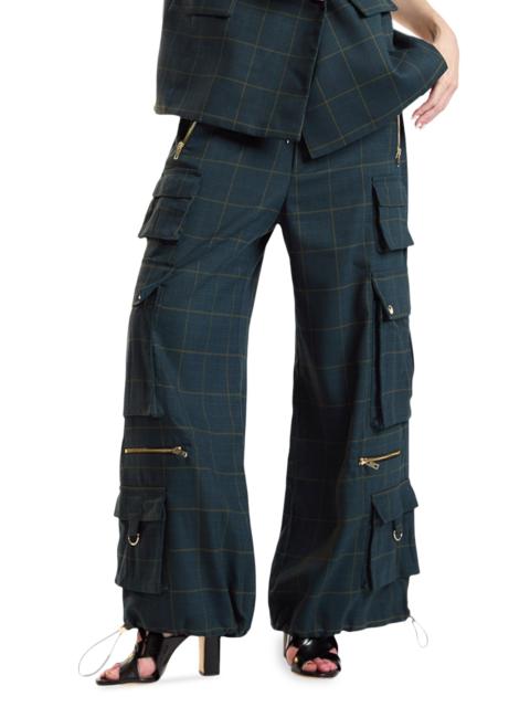 CYNTHIA ROWLEY Women's Plaid Cargo Pants - Green Plaid