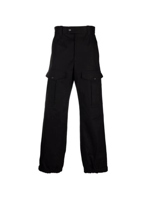 flap-pocket cotton trousers