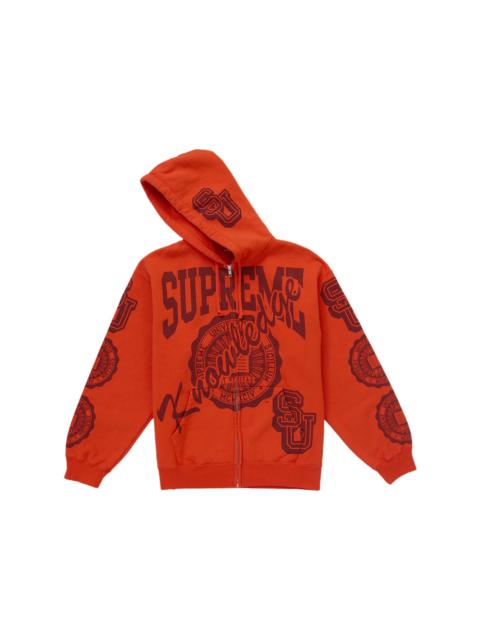Supreme Supreme Knowledge Reigns Zip Up Hooded Sweatshirt Red