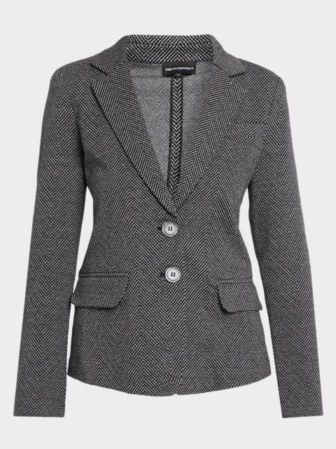 EMPORIO ARMANI Chevron Single-Breasted Blazer