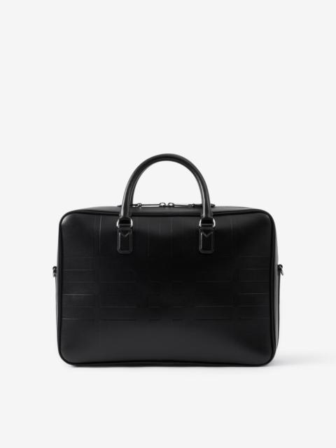 Burberry Embossed Check Leather Briefcase