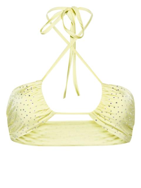 forte_forte crystal-embellished halterneck bikini top